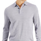 Club Room Men's Merino Wool Blend Polo Sweater Gray Size Large