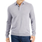 Club Room Men's Merino Wool Blend Polo Sweater Gray Size Large