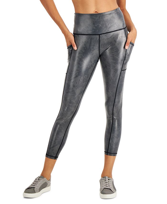 ID Ideology Women's Stretch Moisture Wicking Pocketed Active Wear High Waist Pants Black Size XXL