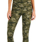 Ideology Women's Stretch Moisture Wicking Ventilation Flat Seems Camouflage High Waist Leggings Green Size Large