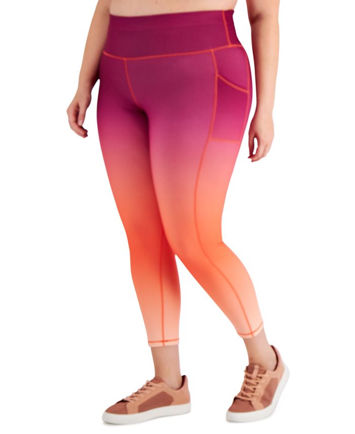 ID Ideology Women's Ombre Print Leggings Orange Size 3X