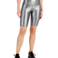 Ideology Women's Metallic Bike Shorts Grey Size Large
