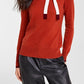 Charter Club Women's Bow Detail Cashmere Sweater Red Size Large