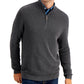 Club Room Men's Quarter Zip Textured Cotton Sweater Grey Size X-Large