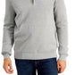 Club Room Men's Quarter Zip Textured Cotton Sweater Gray Size Size Large