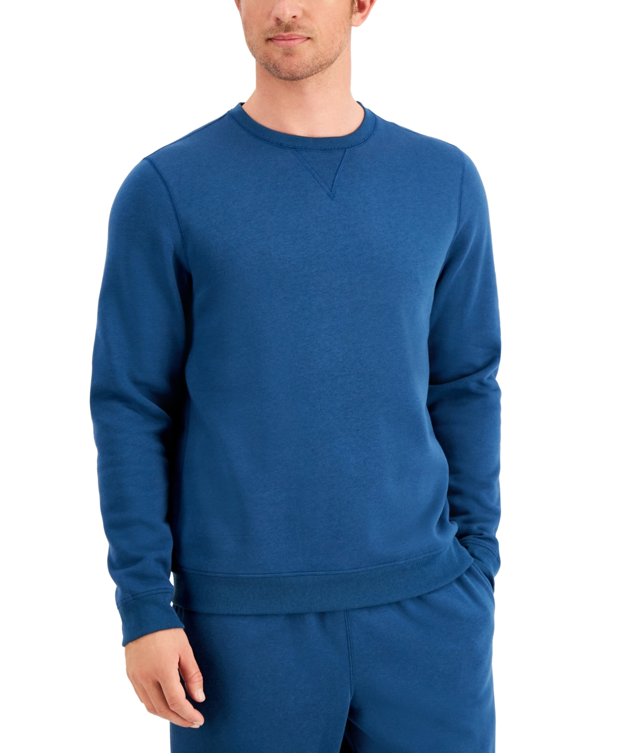 ID Ideology Men's Fleece Pullover Crewneck Sweatshirt Blue Size Small