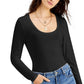 INC International Concepts Women's Scoop Neck Top Black Size Large