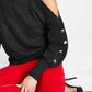 INC International Concepts Women's Cold Shoulder Turtleneck Sweater Black Size Small
