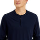Alfani Men's Alfatech Heathered Long Sleeve Henley Shirt Blue Size X-Large