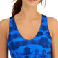 ID Ideology Women's Tie Dyed Strappy Low Impact Sports Bra Blue Size XX-Large