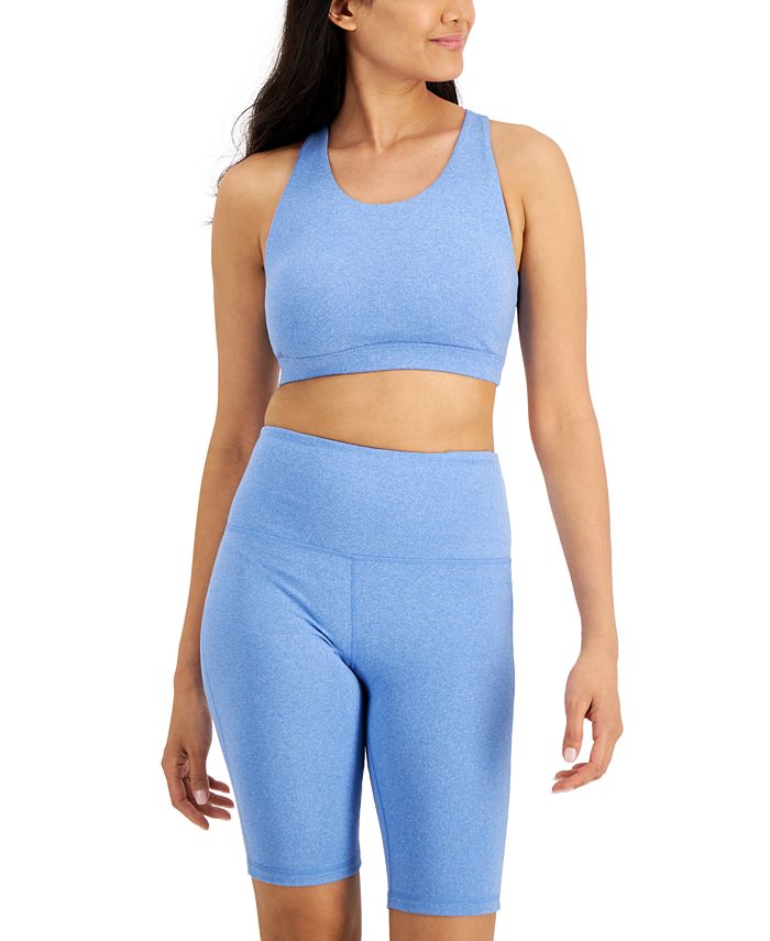 ID Ideology Women's Sweat Set Low Impact Sports Bra Blue Size Medium