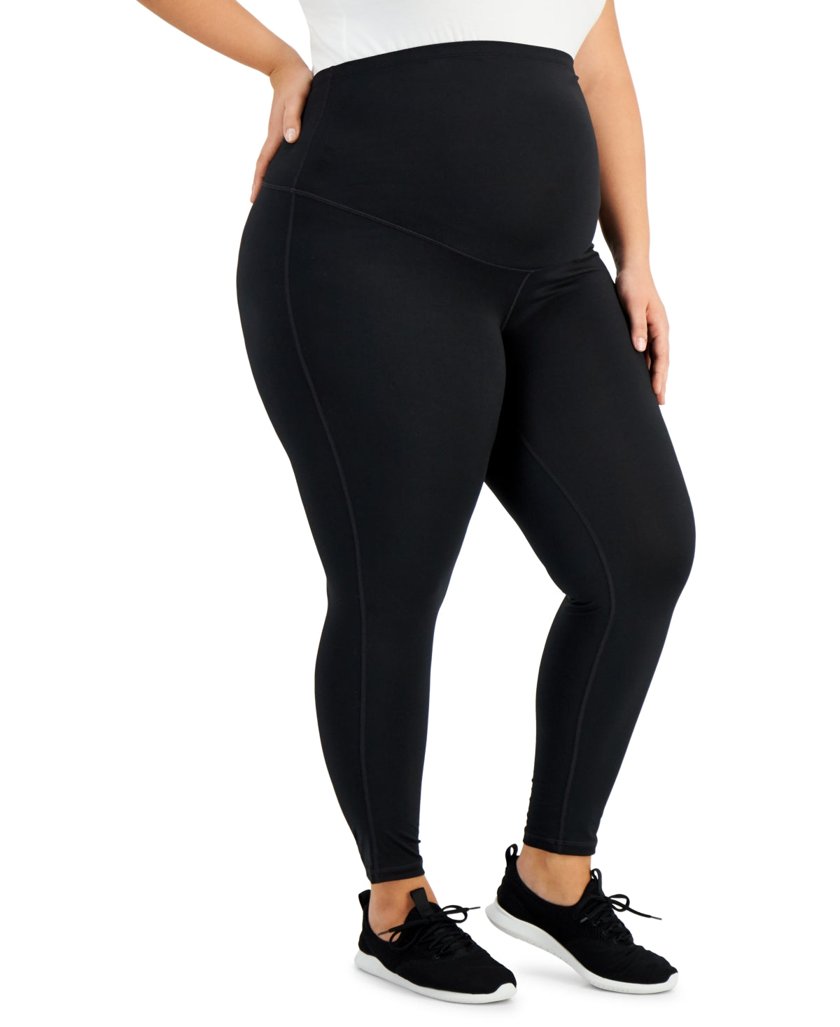 ID Ideology Women's Maternity Ankle Leggings Black Size 2X