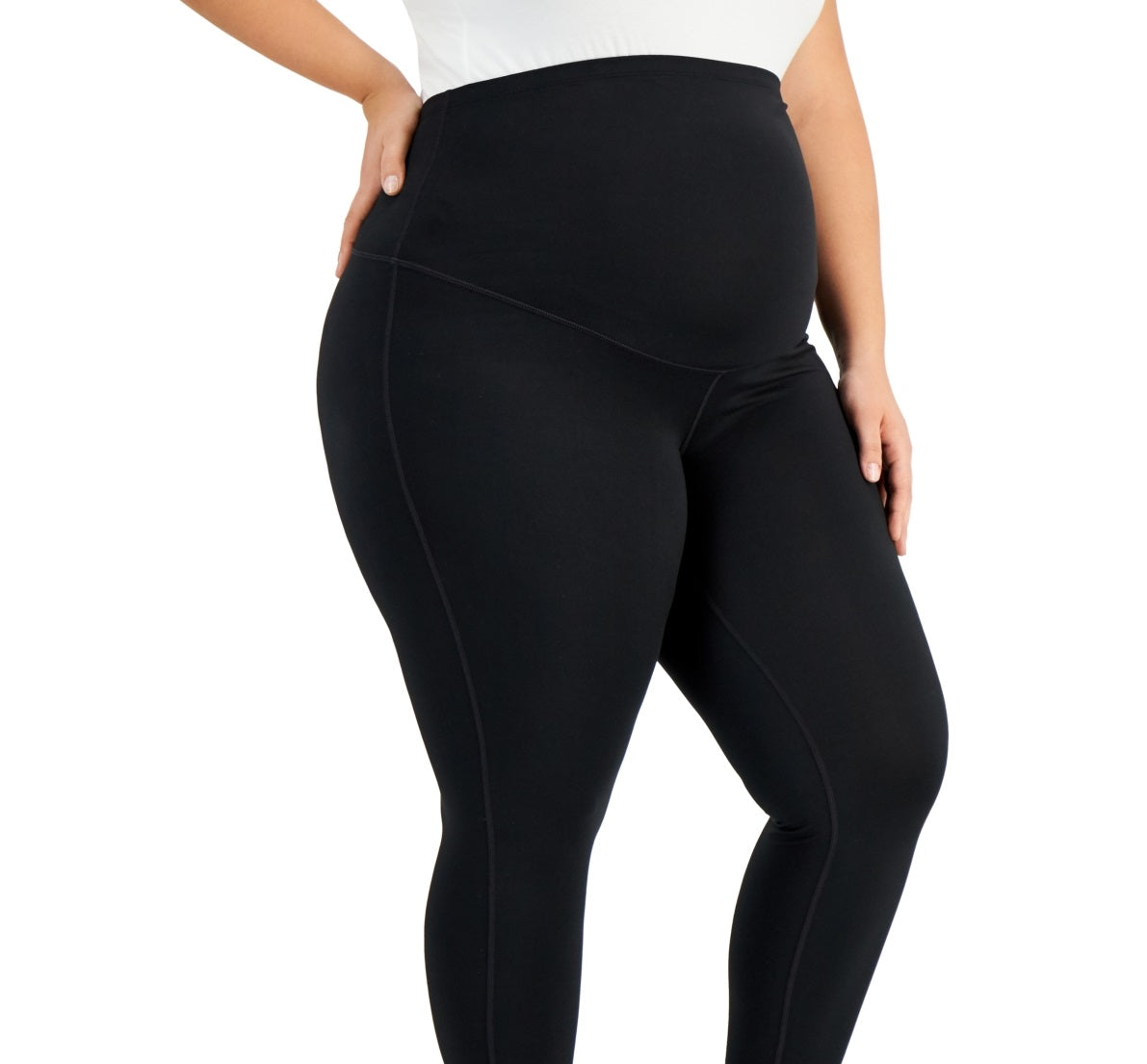 ID Ideology Women's Maternity Ankle Leggings Black Size 2X