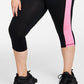 Ideology Women's Stretch Pocketed Color Block Active Wear Capri Leggings Black Size 2X