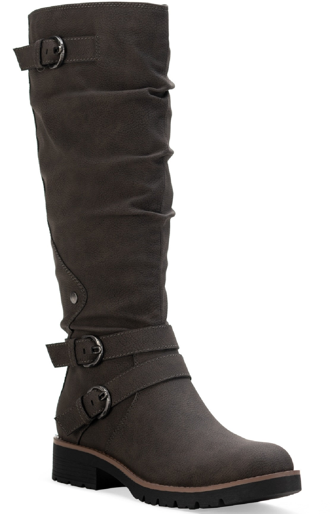 Sun + Stone Women's Brinley Strapped Lug-Sole Boots Gray Size 8 M