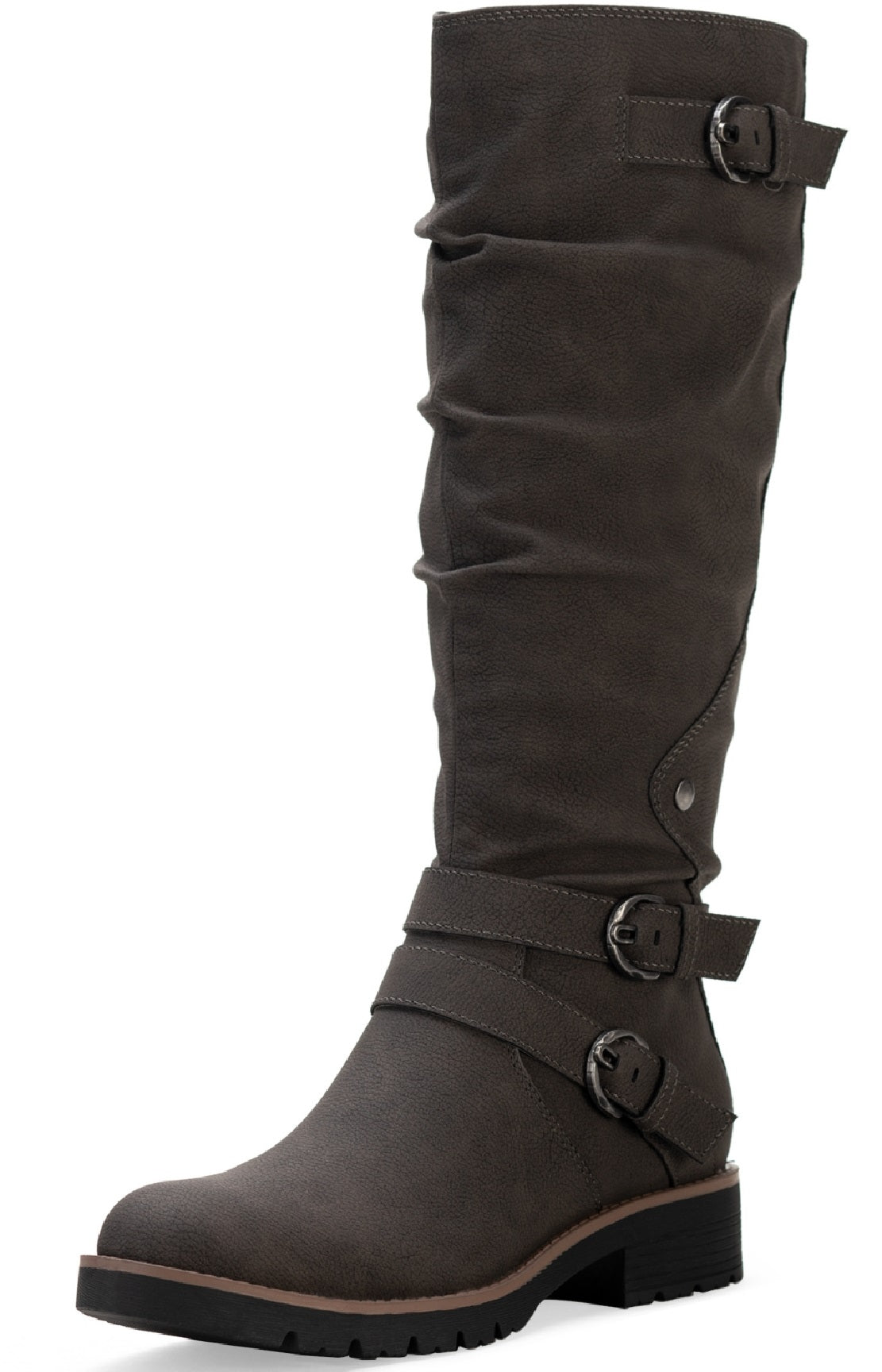 Sun + Stone Women's Brinley Strapped Lug-Sole Boots Gray Size 8 M