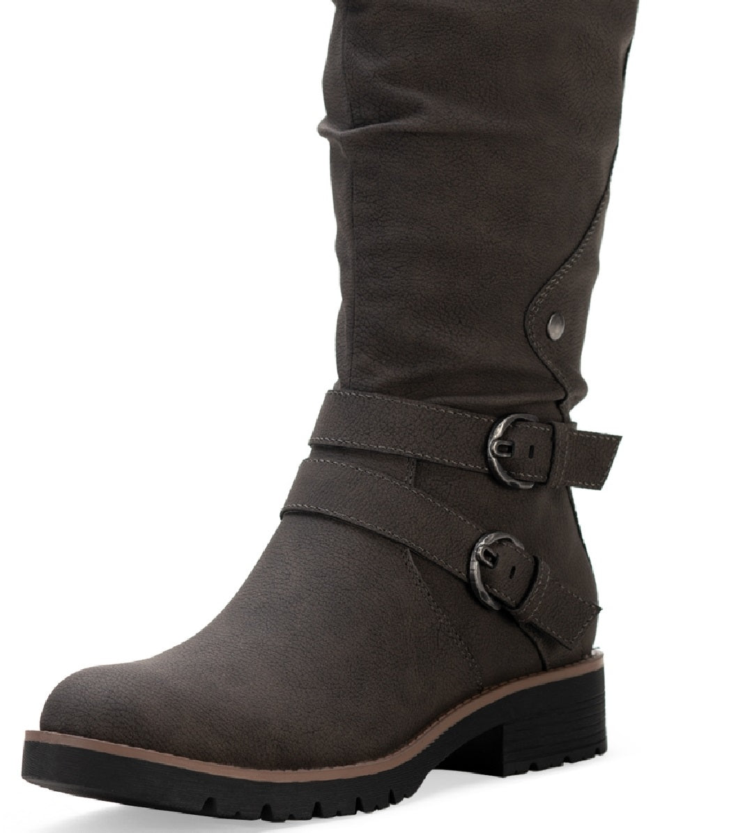 Sun + Stone Women's Brinley Strapped Lug-Sole Boots Gray Size 8 M