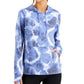 Ideology Women's Pocketed Drawstring Thumbhole Cuffs Printed Long Sleeve Hoodie Top Blue Size X-Small