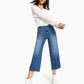 Style & Co Women's Wide Leg Cropped Jeans Blue Size 6