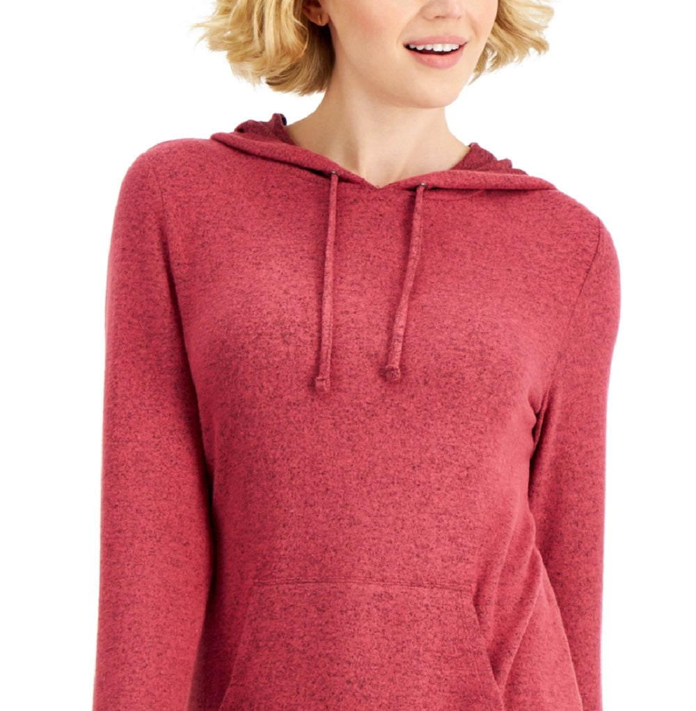 Id Ideology Women's Mushy Knit Hoodie Red Size Medium