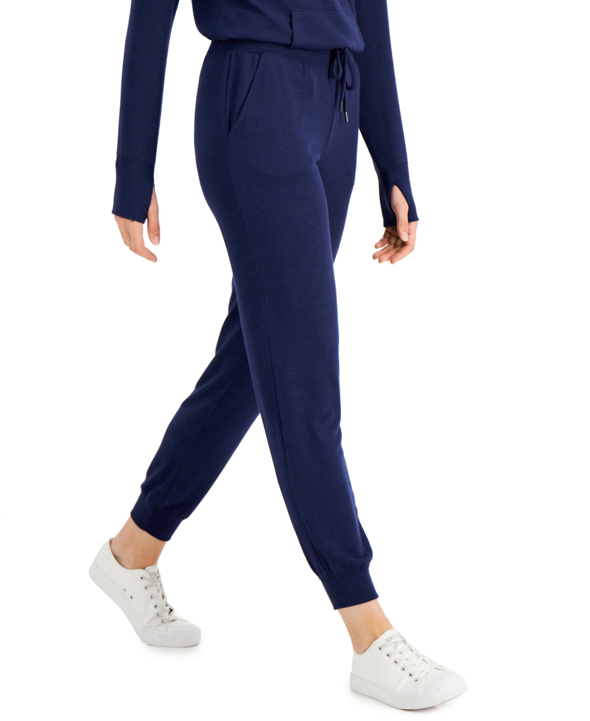 ID Ideology Women's Mushy Knit Joggers Blue Size Medium