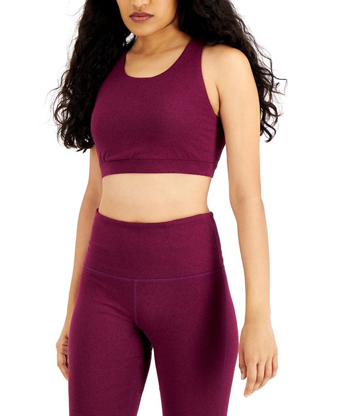 ID Ideology Women's Sweat Set Low Impact Sports Bra Purple Size Small
