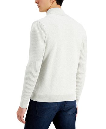 INC International Concepts Men's Champ Zip Sweater White Size Large