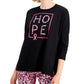 ID Ideology Women's Graphic Long Sleeve Top Black Size Medium