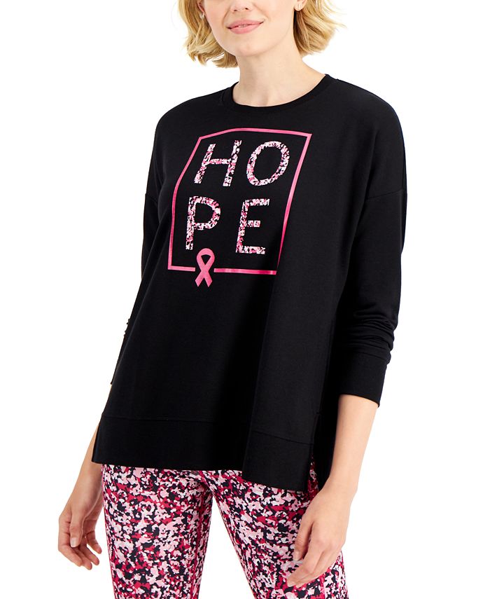 ID Ideology Women's Graphic Long Sleeve Top Black Size Medium