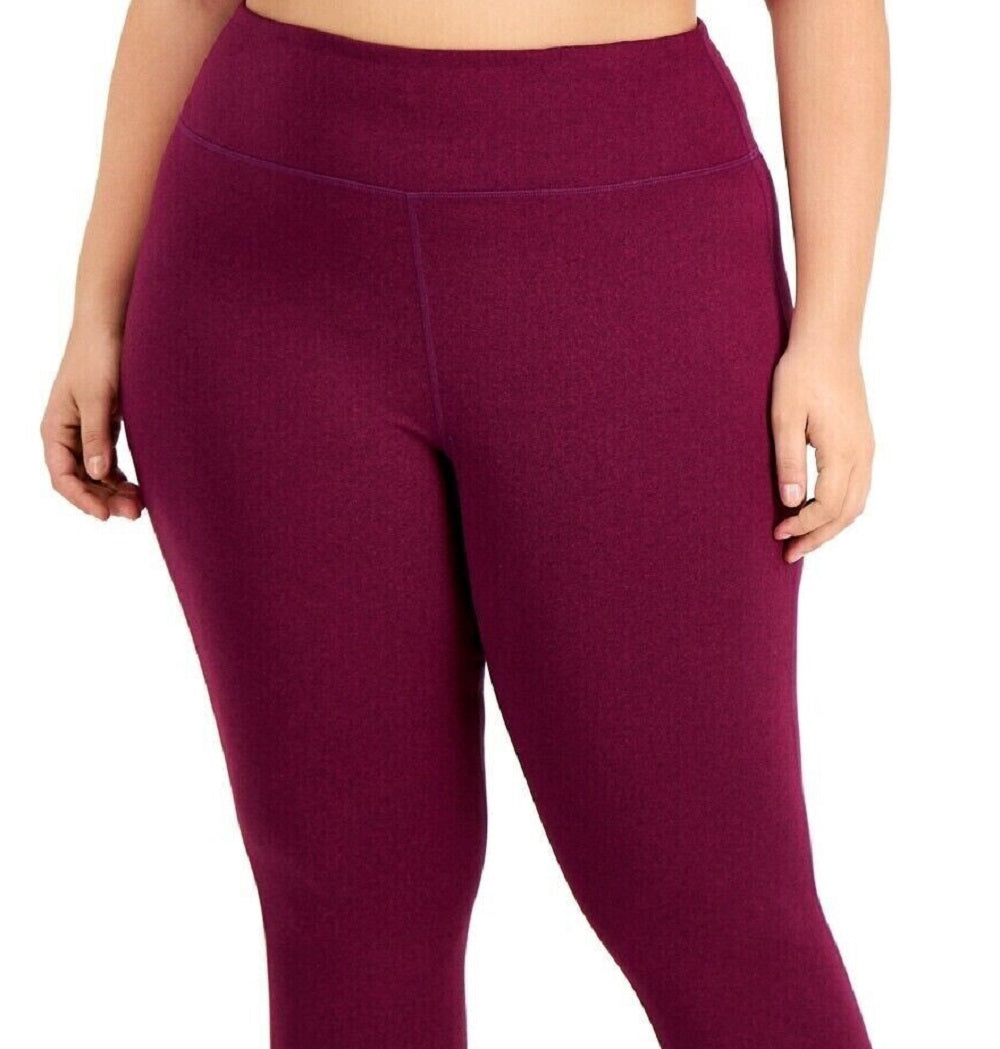 Id Ideology Women's Plus Sweat Set Leggings Purple Size 1X