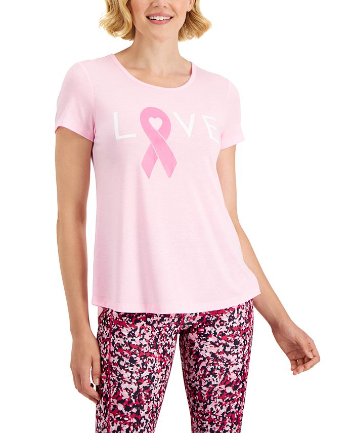 ID Ideology Women's Performance Plus Love Graphic Print T-Shirt Pink Size 1X