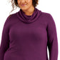 ID Ideology Women's Cowlneck Knit Top Purple Size 4X
