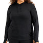 ID Ideology Women's Plus Knit Hoodie Black Size 2X
