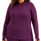 ID Ideology Women's Plus Knit Hoodie Purple Size 1X