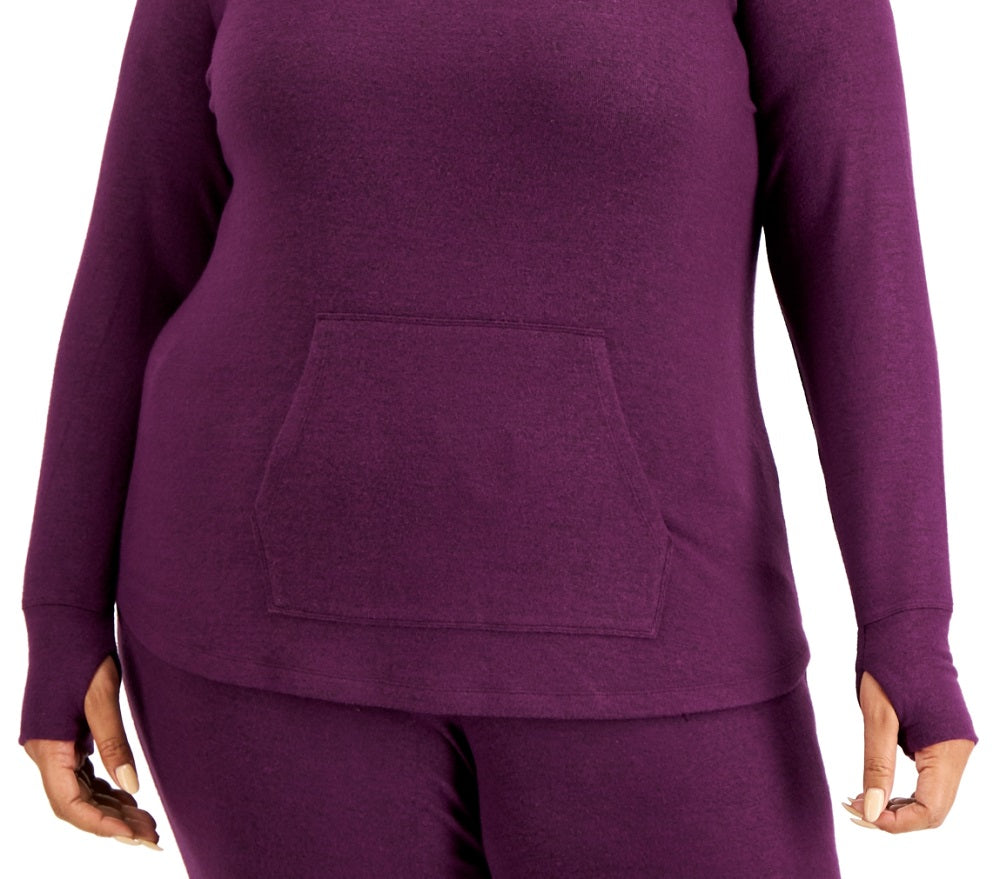 ID Ideology Women's Plus Knit Hoodie Purple Size 1X