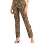 Charter Club Women's Velveteen Leopard Print Skinny Jeans Brown Size 14