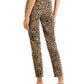 Charter Club Women's Velveteen Leopard Print Skinny Jeans Brown Size 14