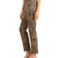 Charter Club Women's Velveteen Leopard Print Skinny Jeans Brown Size 14