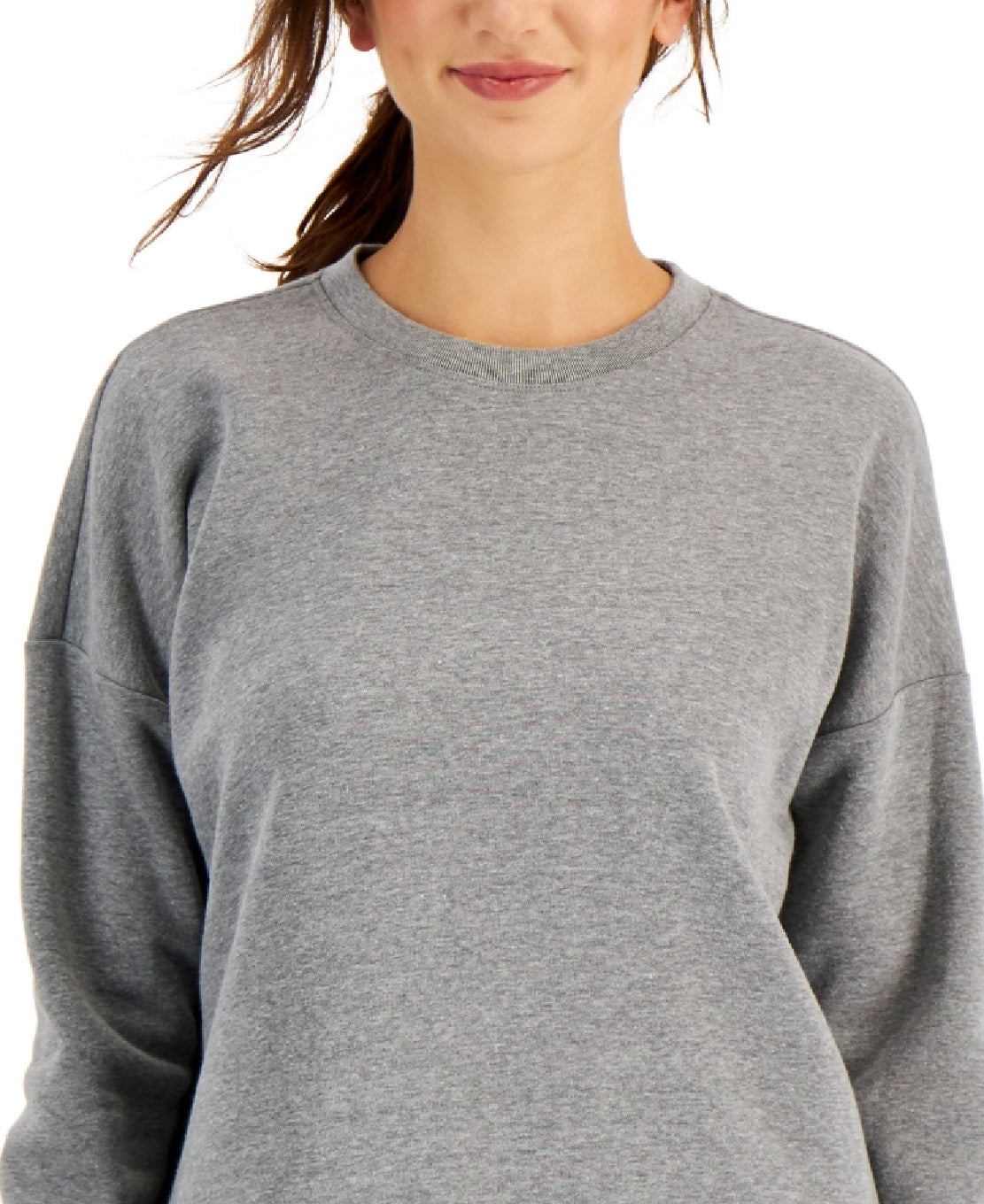 Ideology Women's Fleece Sweatshirt Stormy Hthr Gray Size Medium