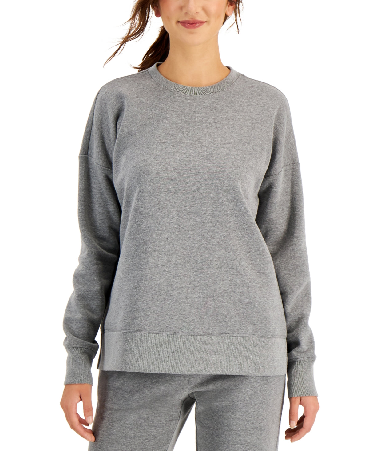 Ideology Women's Fleece Sweatshirt Stormy Hthr Gray Size Medium