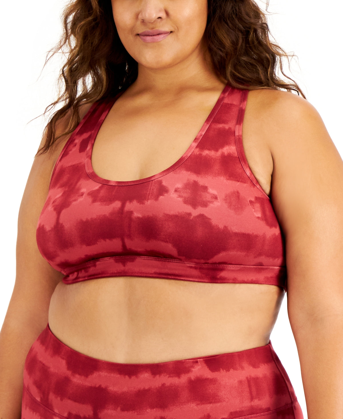 ID Ideology Women's Plus Tie Dyed Sports Bra Pink Size 3X