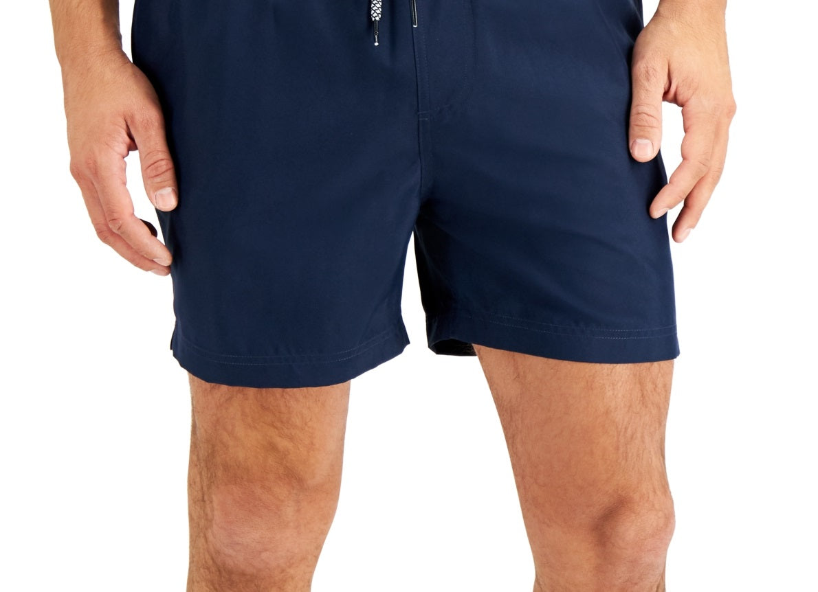 INC International Concepts Men's Regular Fit Swim Trunks Blue Size Medium