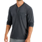 Alfani Men's Quarter Zip Henley Shirt Gray Size Large
