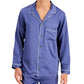INC International Concepts Men's Piped Satin Pajama Shirt Blue Size Small