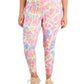 ID Ideology Women's Stretch Pocketed Tie Dye Active Wear High Waist Leggings Pink Size 1X