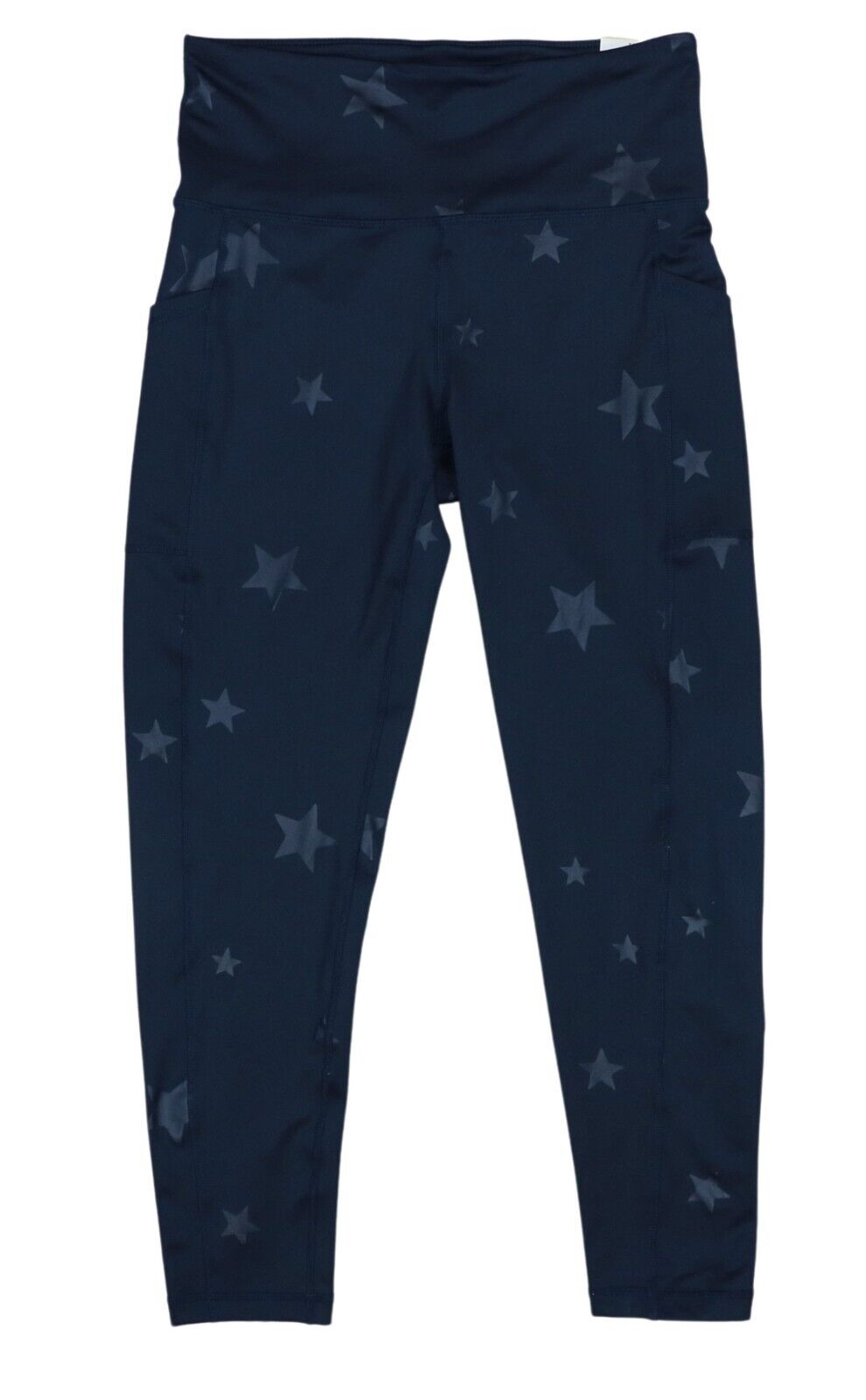 ID Ideology Women's Embossed Star 7/8 Leggings Blue Size Large