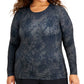 Ideology Women's Plus Tie Dye Long Sleeve T-Shirt Black Size 1X