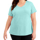 ID Ideology Women's Rapidry V Neck Performance T-Shirt Blue Size 2X