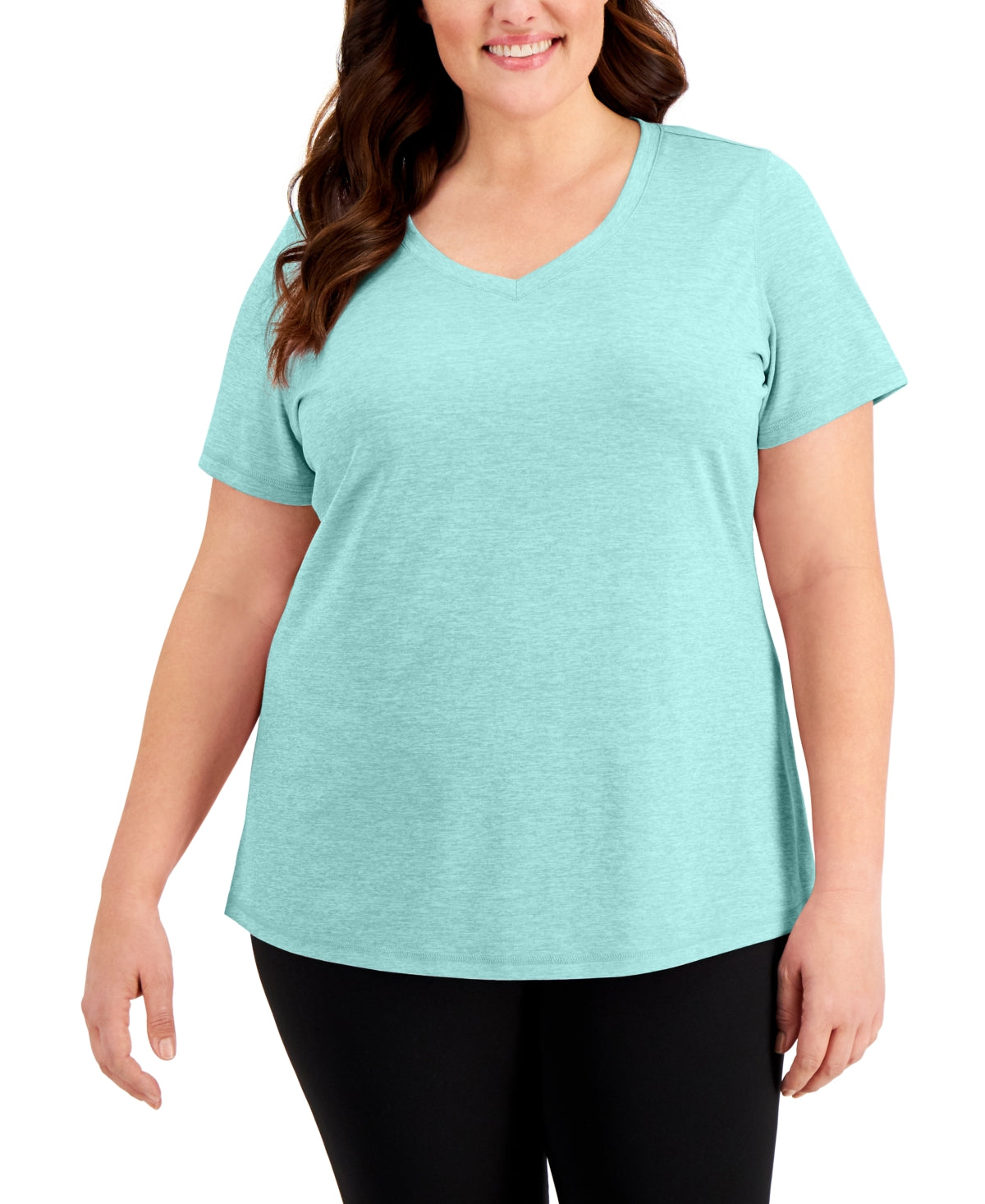 ID Ideology Women's Rapidry V Neck Performance T-Shirt Blue Size 2X