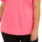 ID Ideology Women's Rapidry V Neck Performance T-Shirt Pink Size 2X